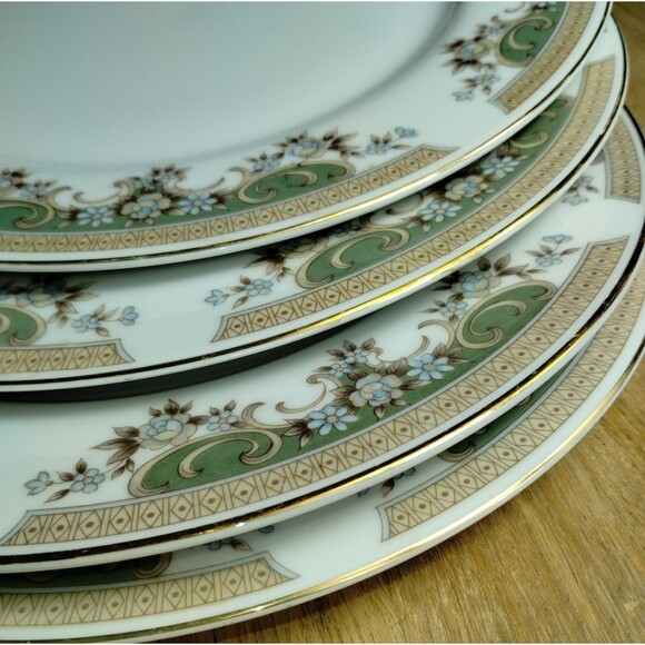 10" Dinner Plate Everbrite Alberta Discontind Pattern Porcelain Gold Trim Floral - Picture 5 of 12